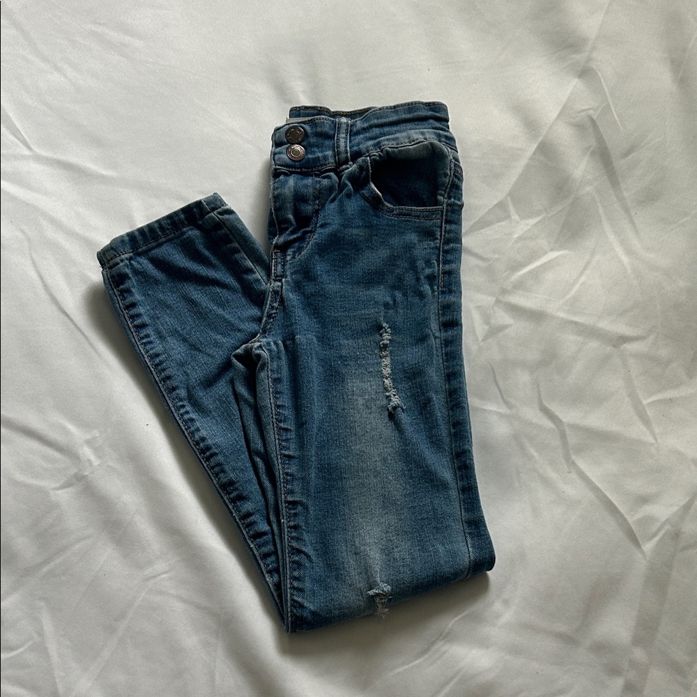 Kids Blue Distressed Casual Jeans